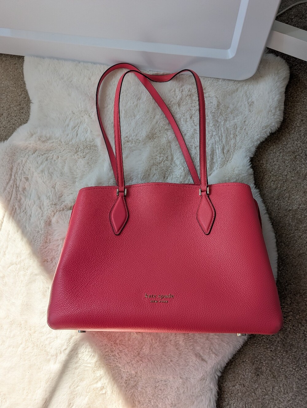 Kate Spade Coral Pink Pebbled Leather Tote